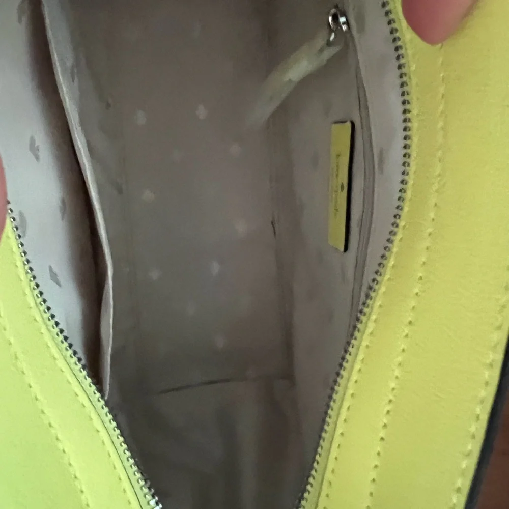 Kate Spade Yellow and White Satchel